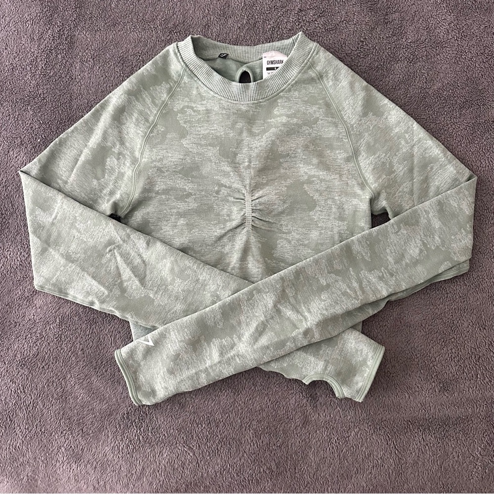 Gymshark Light Green Camouflage Long Sleeve